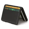 Ultra Thin PU Leather Women Men Magic Wallets Mini Coin Purses Short Business Credit Card Holder 2