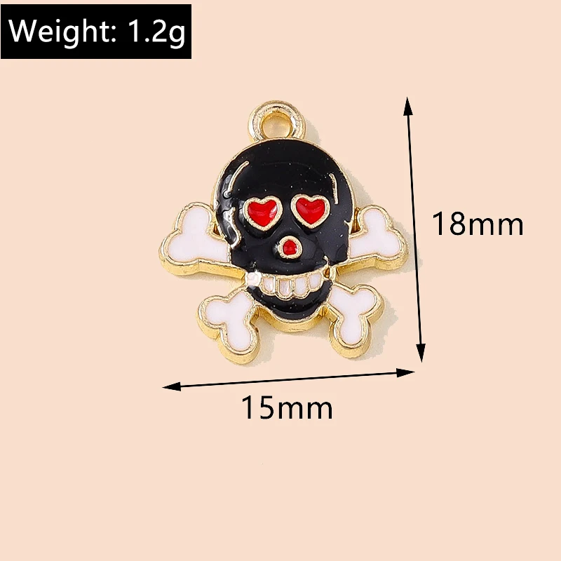 Leslie 10 Stück Halloween-Anhänger, Halloween-Schloss, Katze, Mond, Tasche, Geist für DIY handgefertigte Halskette, Armband, Schmuckherstellung, Zubehör – Detail 17
