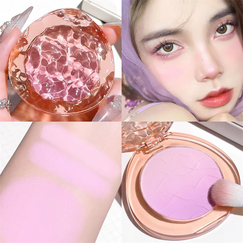 Gradient Embossed Blush Face Makeup Matte Shimmer Pigment Waterproof Natural Nude Pink Brightening Cheek Rouge Blush Powder