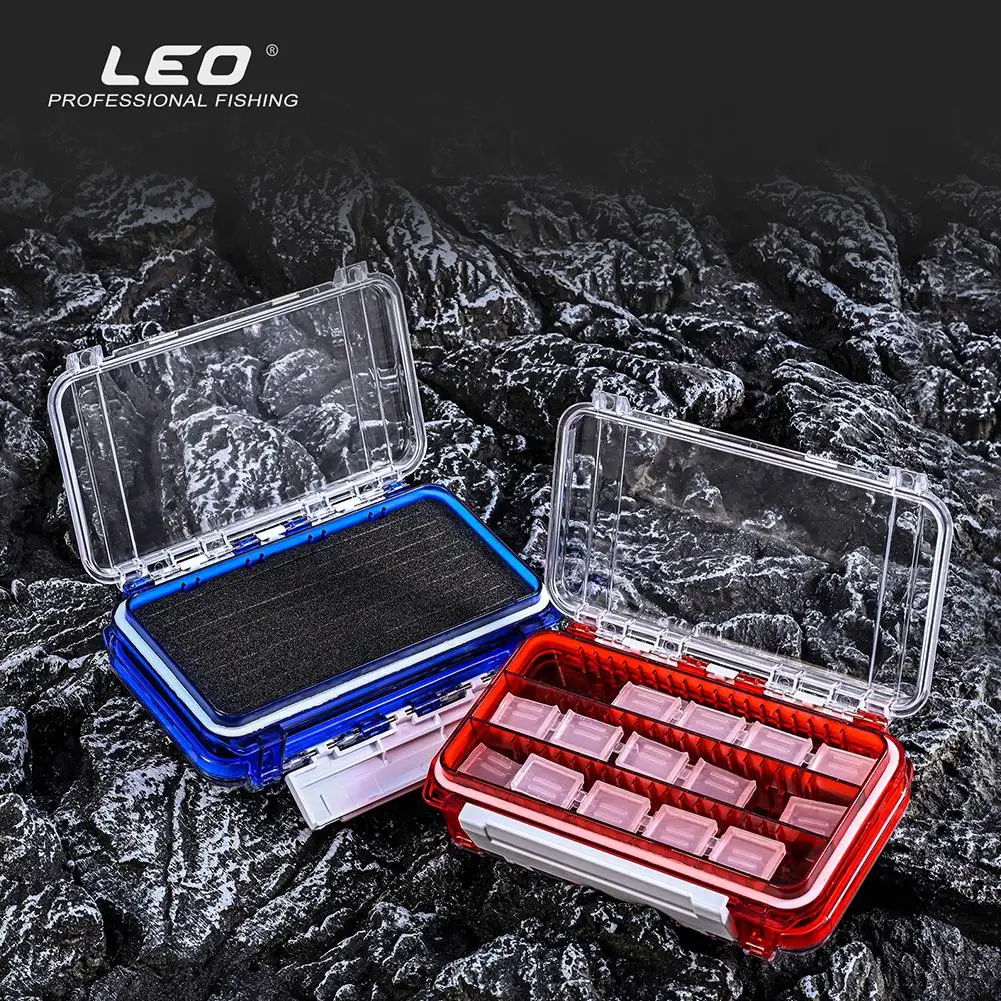 

Waterproof Lure Case Fishing Tackle Accessory Box Hooks Bait Storage Trays Organizer With Adjustable Dividers