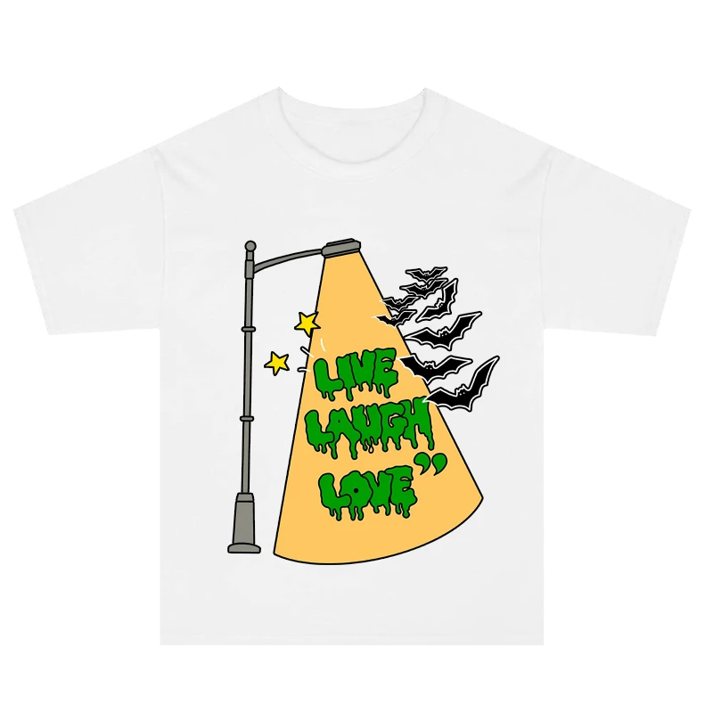 

Street Lamp Graphics Harajuku Vintage Gothic Y2K Clothing Summer Men Women Oversized Loose Streetwear T Shirt