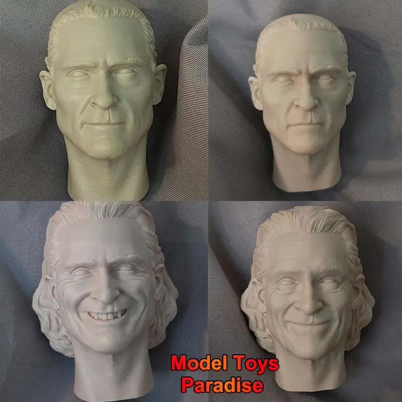 

Unpainted 1/6 Men Soldier Joaquin Phoenix Head Carving Joker White Model Head Sculpt Fit 12inch Action Figure Body