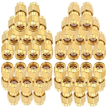 5/20 ชิ้น Golden SMA ชายหญิงปลั๊ก RF Coaxial ซ็อกเก็ตอะแดปเตอร์ตรง SMA Connector พร้อมสกรูด้าย 1