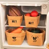 6 pieces Washed kraft paper bags desktop organizer student dormitory refrigerator kitchen storage bag 1