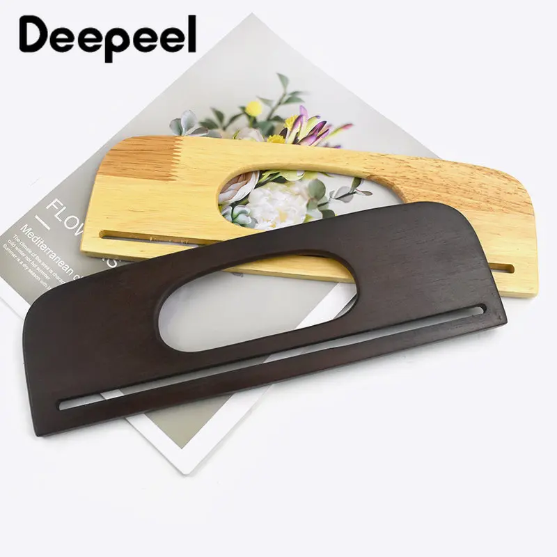 2Pcs Wooden Bag Handle DIY Handmade Weave Purse Frames Framework Solid Wood Kiss Clasp Sewing Brackets Handles for Making Bags 1pc 14 20 30cm bag wood handle wooden bags closure kiss clasp purse frames lock buckles handles diy sewing brackets accessories