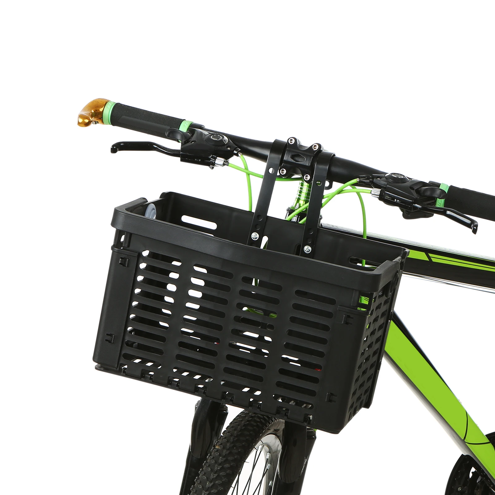 Folding Bike Basket,Lift-Off Front Bike Basket with Handles - Easy  Installation on Front Handlebar Rear Cargo Rack - Rust Proof Bike Basket  Bicycle