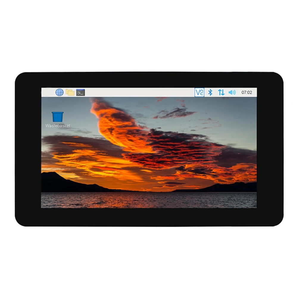 라즈베리 파이 7인치 DSI IPS 1024X600 디스플레이 터치 스크린 (라즈베리 파이 5용 케이스 포함, 정전식)