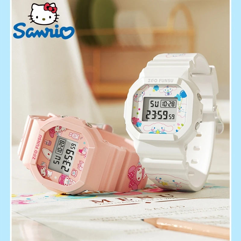 

Original Sanrios Joint Zgo Cinnamoroll Kawaii Watches Waterproof Luminous Cute Sports Quartz Watch Boy Girl Student Fashion Gift