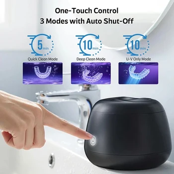 New Ultrasonic Retainer Cleaner Machine 48kHz 200ML Dental Cleaning Pod with UV Deep Cleaning for Braces Night Guard Dentures 1