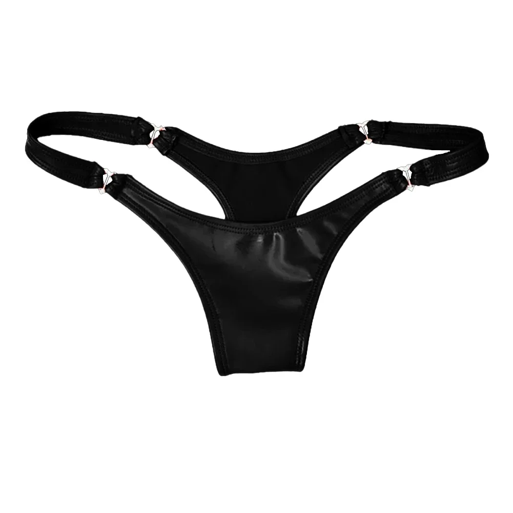 For Man Woman Underwear Thongs Daily Knickers Briefs Underwear Lingerie Women PVC Leather Thongs G-string Panties