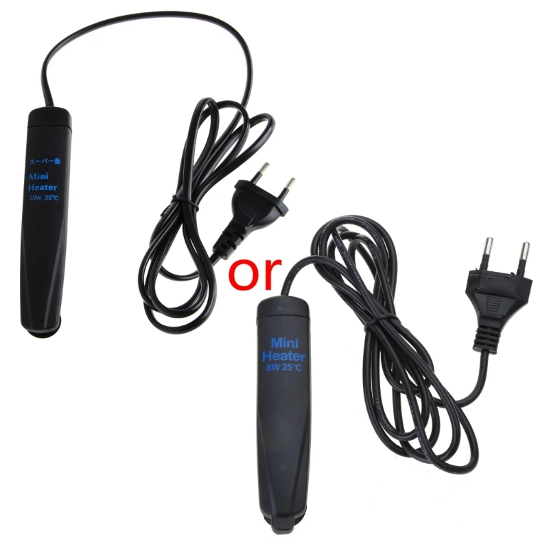367A 220-240V Aquarium Heater Fish for Tank Submersible Mini Heaters with Suction Cup 8W Steady Temperature 25&deg;C (77&deg;F）