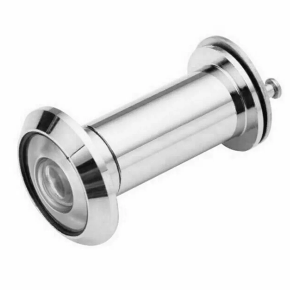 Door Viewer 220 Degree Door Peephole Wide Angle Eye Sight Hole Glass Lens plastic Housing Easy Installation Silver Tone Security