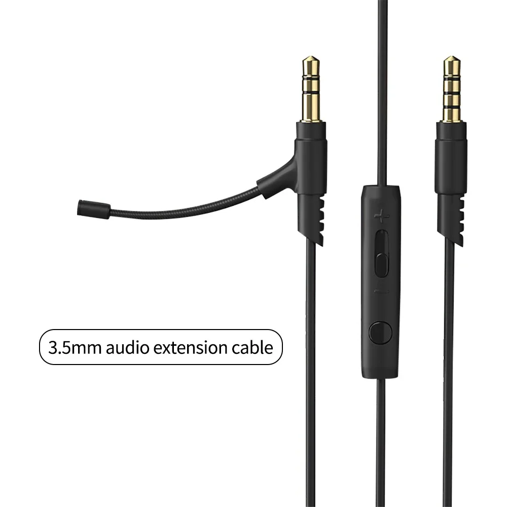 Replacement Cable Extension Cord Mic Microphone Mute Volume Control For V-Moda Crossfade M-100 M-200 LP LP2 M-80 V-80 Headsets