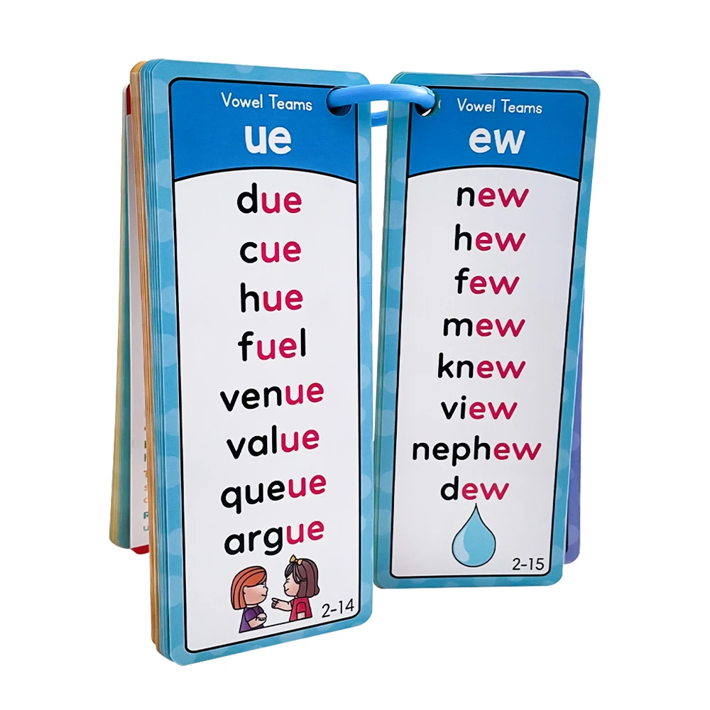 Montessori 117 Groups Phonics Word Lists Flash Cards English Learning Materials CVC Blends Digraphs Long Vowel Kid Teaching Aids 5