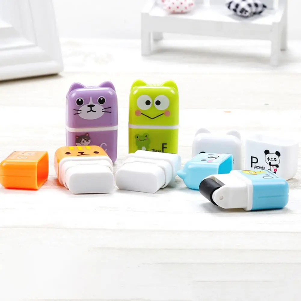6Pcs Soft Erasers  Stylish Stationery Rubber Kids Soft Cute Erasers  Leave No Trace Animal Eraser