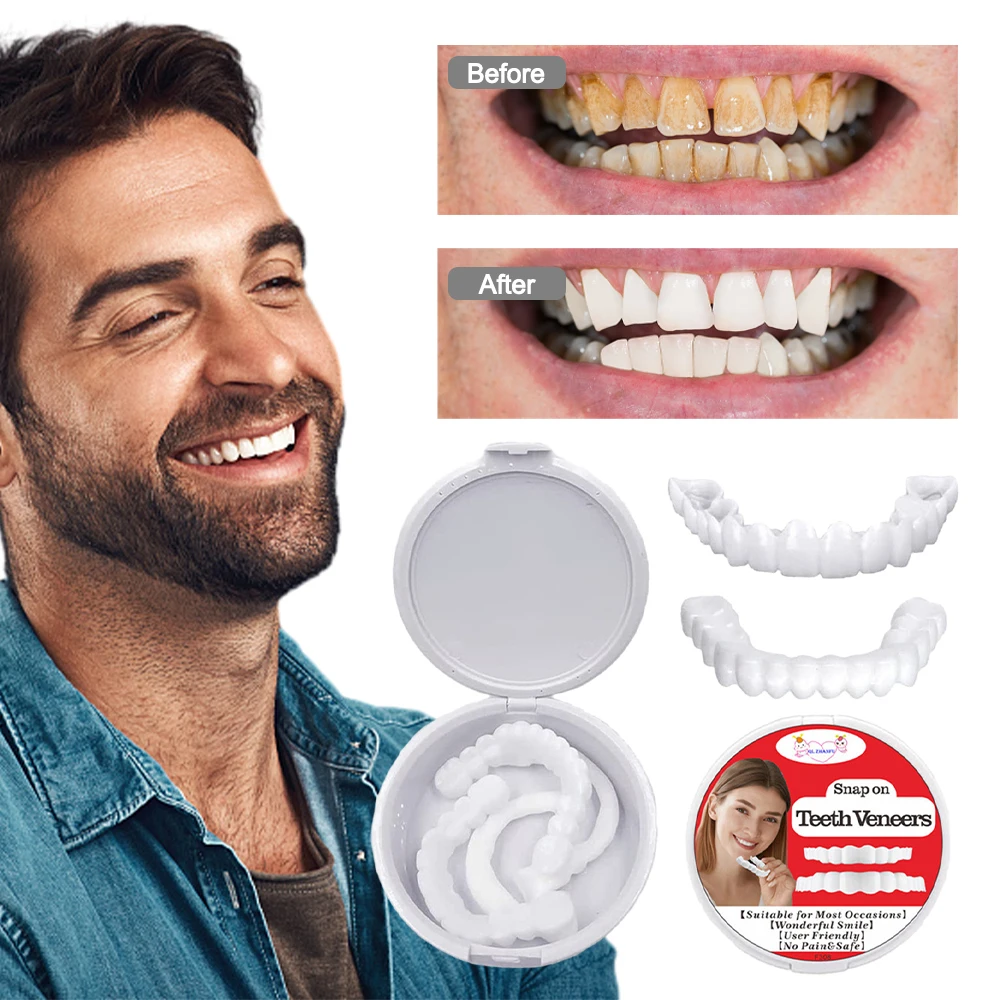 

Perfect Fit Teeth Whitening Fake Tooth Cover Silicone Smile Veneers Teeth Upper Beauty Tool Cosmetic Teeth Smile Free New