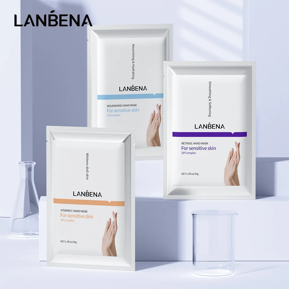 LANBENA Retinol Vitamin C Hyaluronic Acid Hand Mask Anti Aging Whitening Nourishing Skin сыворотка отбеливающая для зубов lanbena teeth whitening essence 10 мл