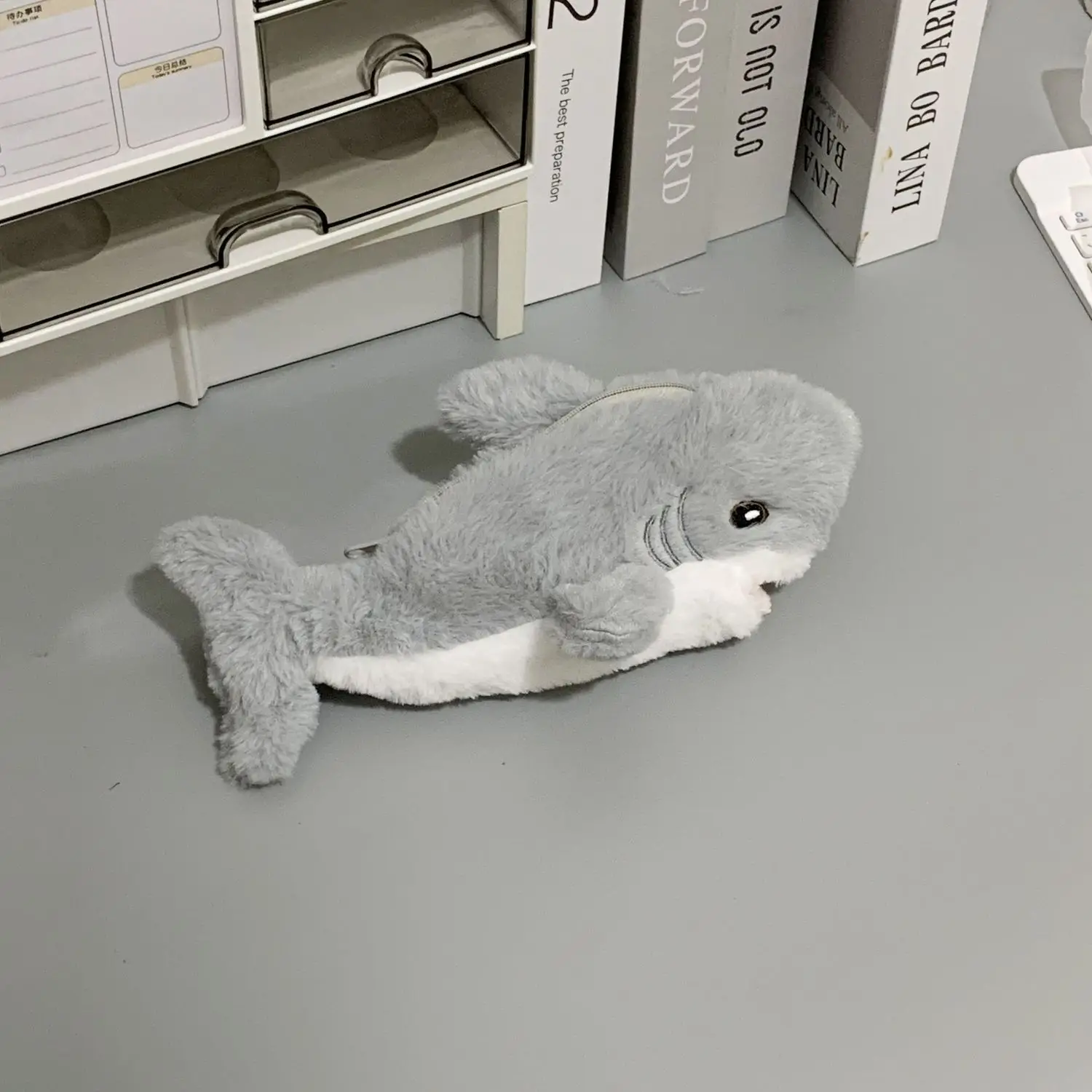 Plush Shark Pencil Case 1 Pcs Student Stationery Organizer Pouch School Supplies