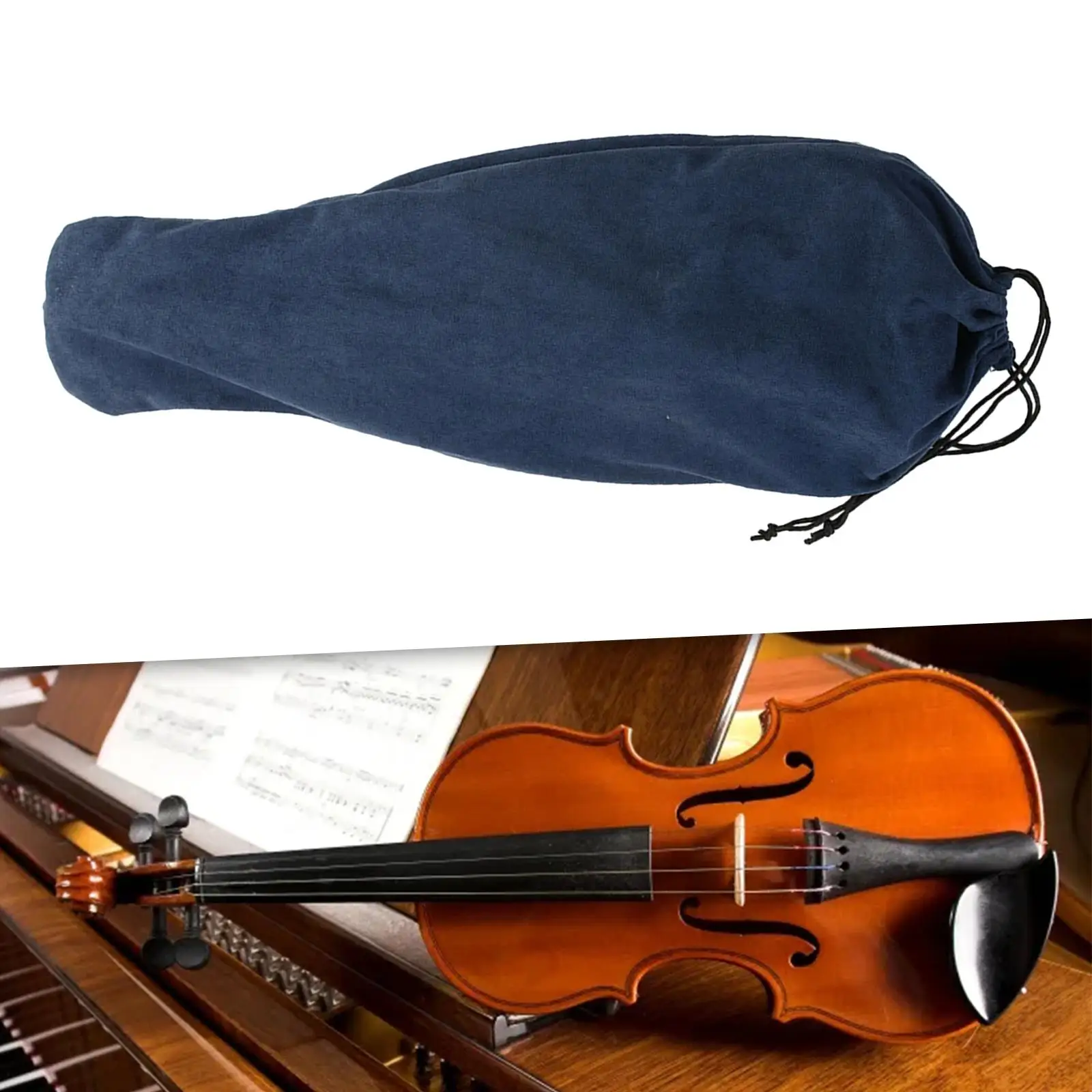 Violin Cover Violin Protective Cover Protector Washable Pouch Violin Case Silk Fabric Violin Bag Musical Instrument Dust Cover