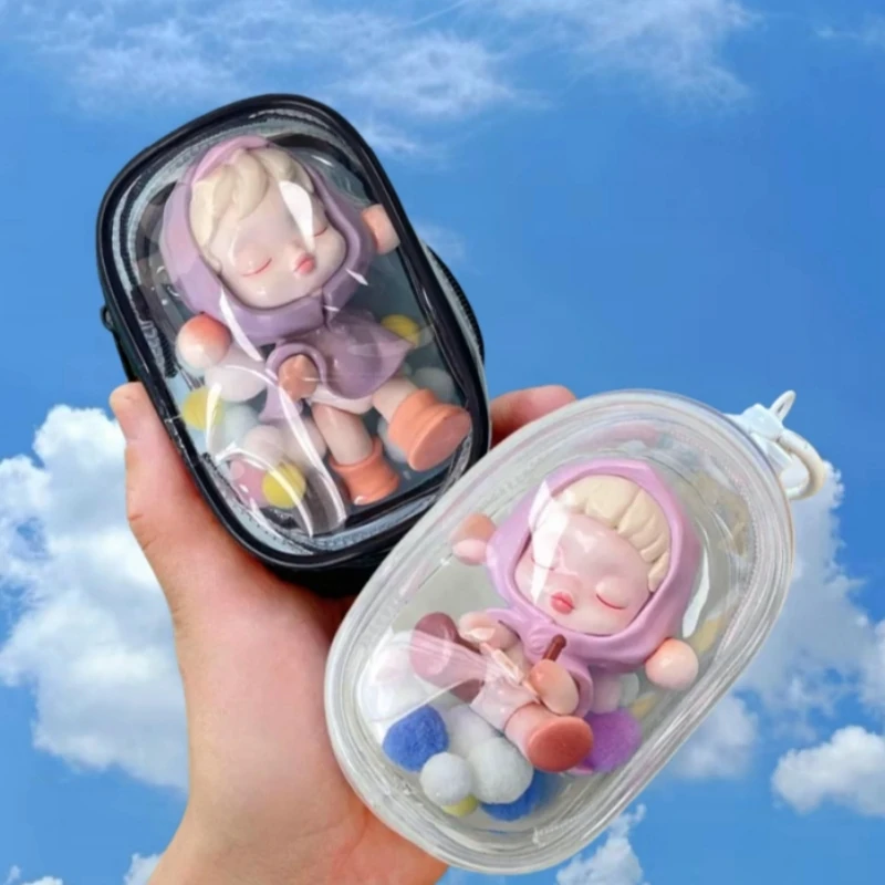 

Transparent PVC Mystery Box Keychain Outdoor Bag For Doll Storage Case Organizer Box Pouch Wallet Doll Out Bag Decoration