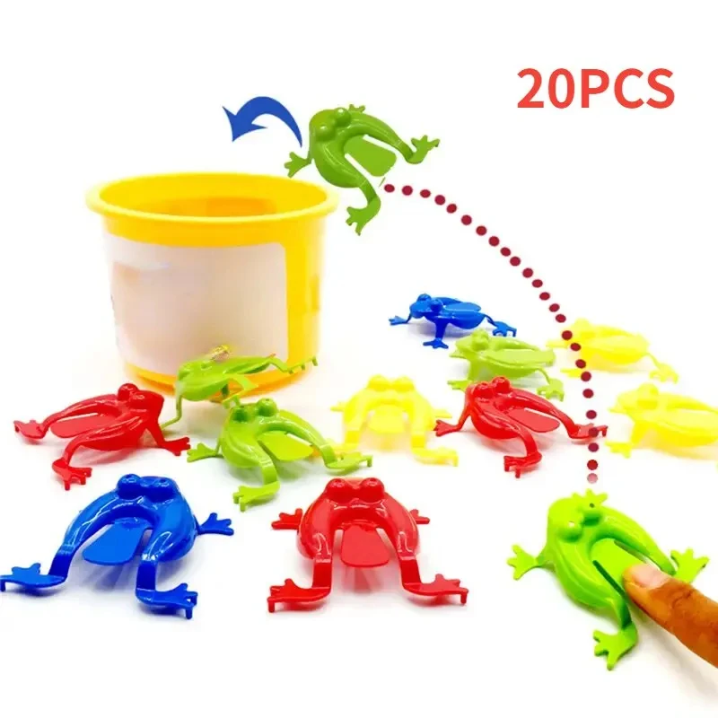 20pcs Solid Color Jumping Frog Plastic Bouncing Frog Jumping Frog Children Educational Toy,Gift for Kids Party Favors, Birthday 2
