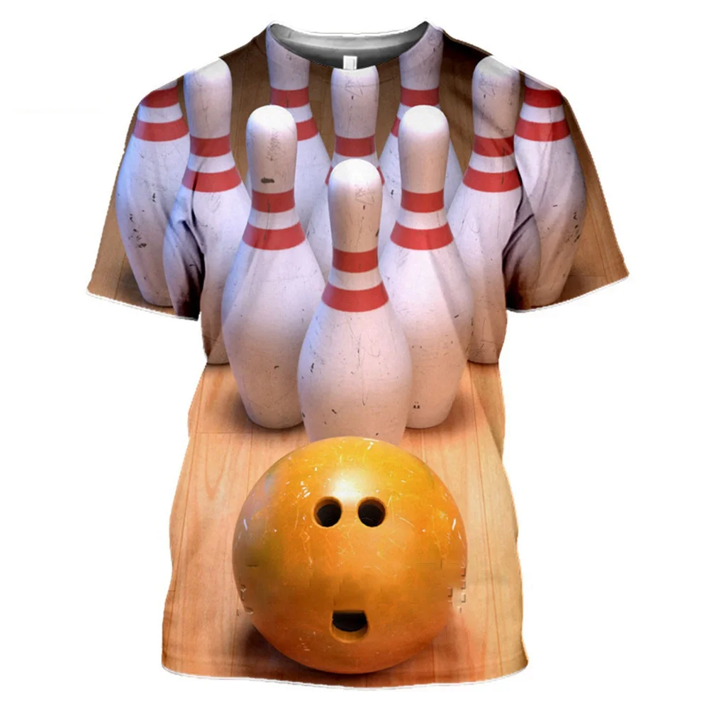 Summer Fun Bowling Games graphic t shirts For Men Hip Hop Street Style Short Sleeve Personality Printed O-neck Short Sleeve Tees