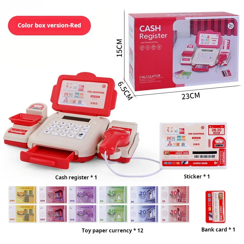 New Children's Supermarket Cash Register Calculator Scan Shopping Card Cash Register Play Every Family Toys Boys Girls Gifts