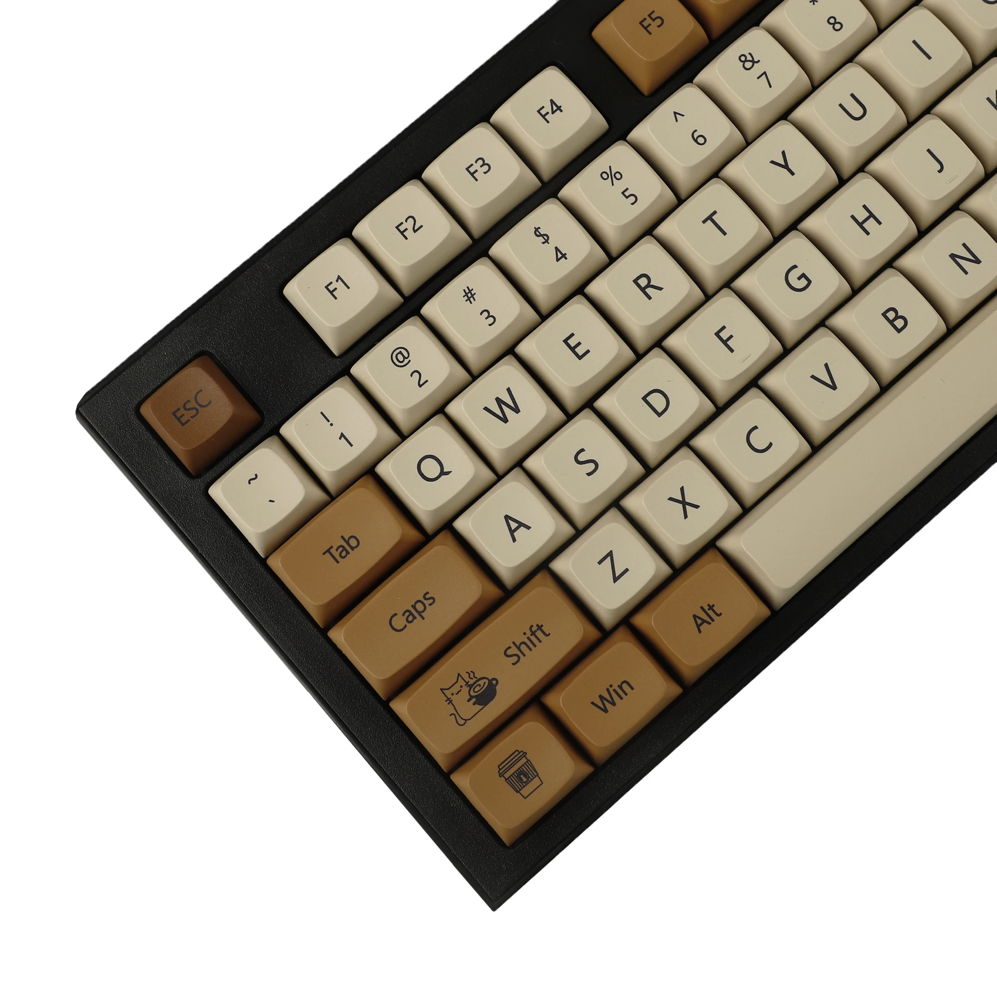 Ymdk-keycaps Coffee Cat 138 Perfil Zda Xda v2 Dye Sub Pbt 104 Tkl 60 96 84 68 64 Switches mx - Imagem 2