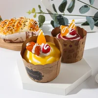 Faux gâteau pain Cupcake pâtisserie boulangerie pain doux artificiel modèle alimentaire accessoires réfrigérateur autocollants Simulation Dessert échelle 4
