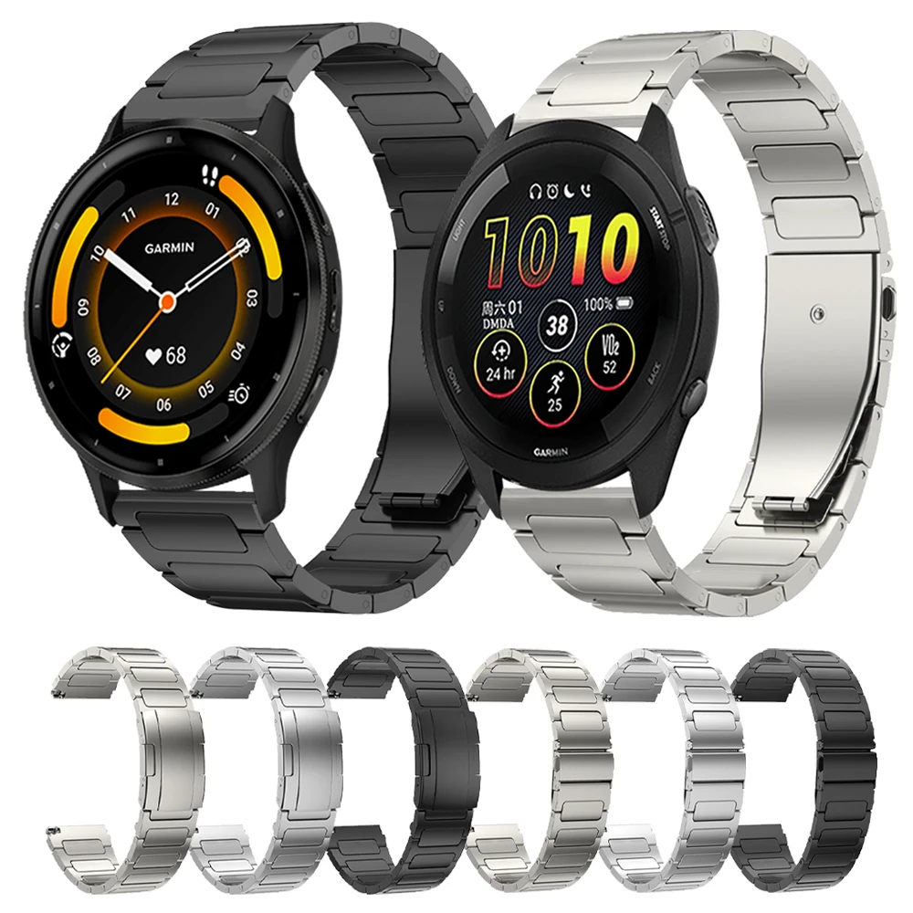 

Ремешок 22 мм для наручных часов Garmin Forerunner 265 255 музыкальный пришен 3 2, ремешок для наручных часов HUAWEI GT4, титановый металлический мужской браслет