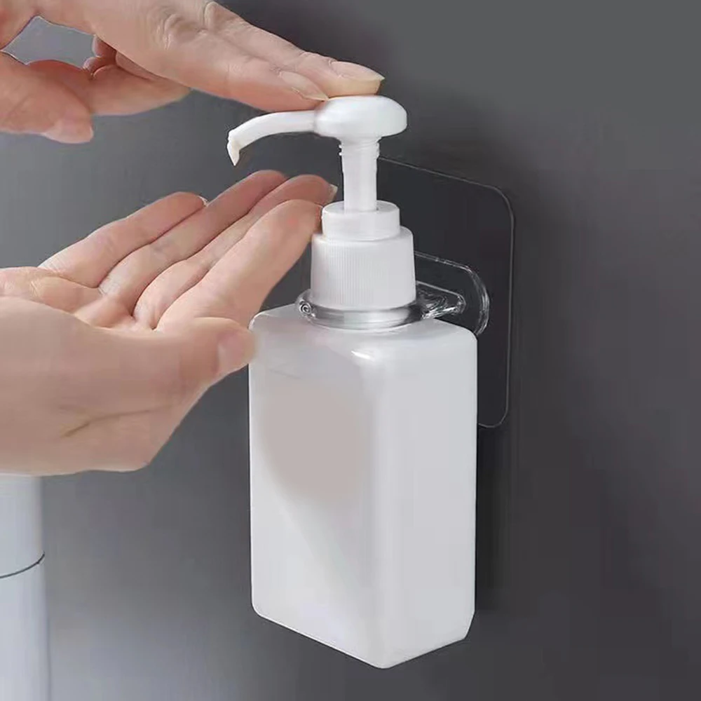 Transparent Ring Sticky Hook Round Self Adhesive Curtain Rod Holder Wall Mounted Spray Bottle Hooks Bathroom Kitchen Organizer