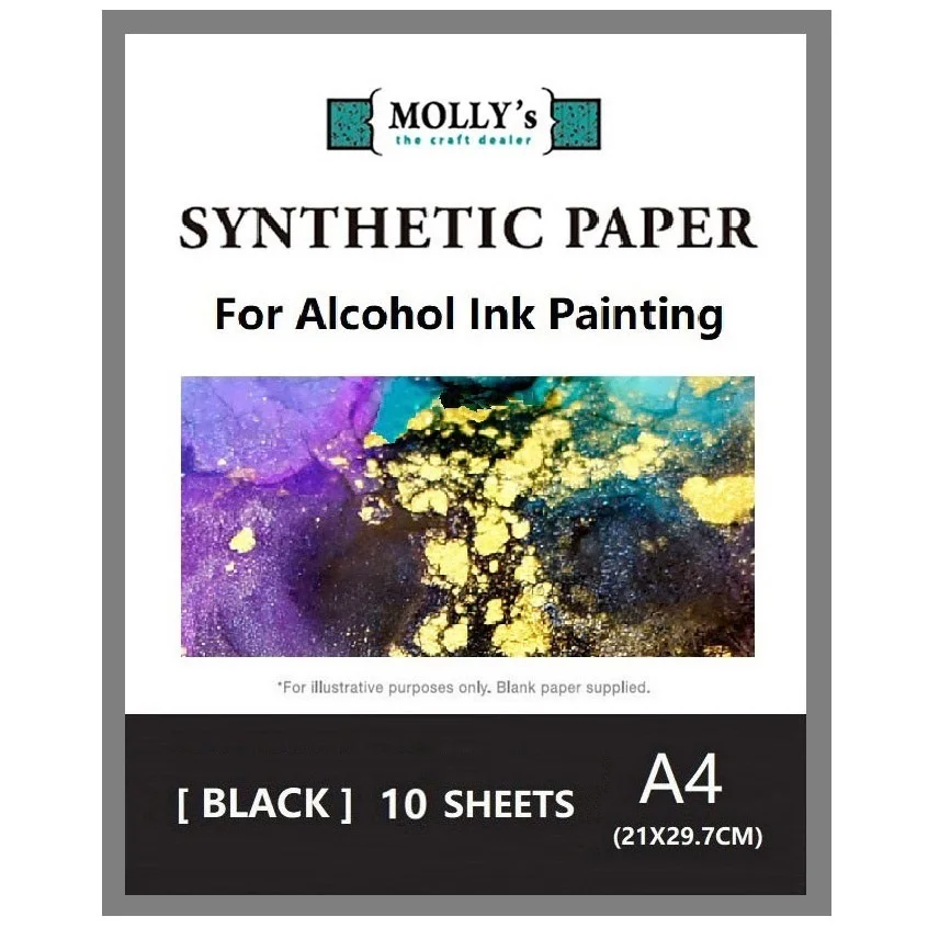 Alcohol Ink Paper A4 Black Smooth Synthetic Paper Yupo For Alcohol Ink Painting Artwork Decoration DIY Craft Home Decor alcohol ink paper