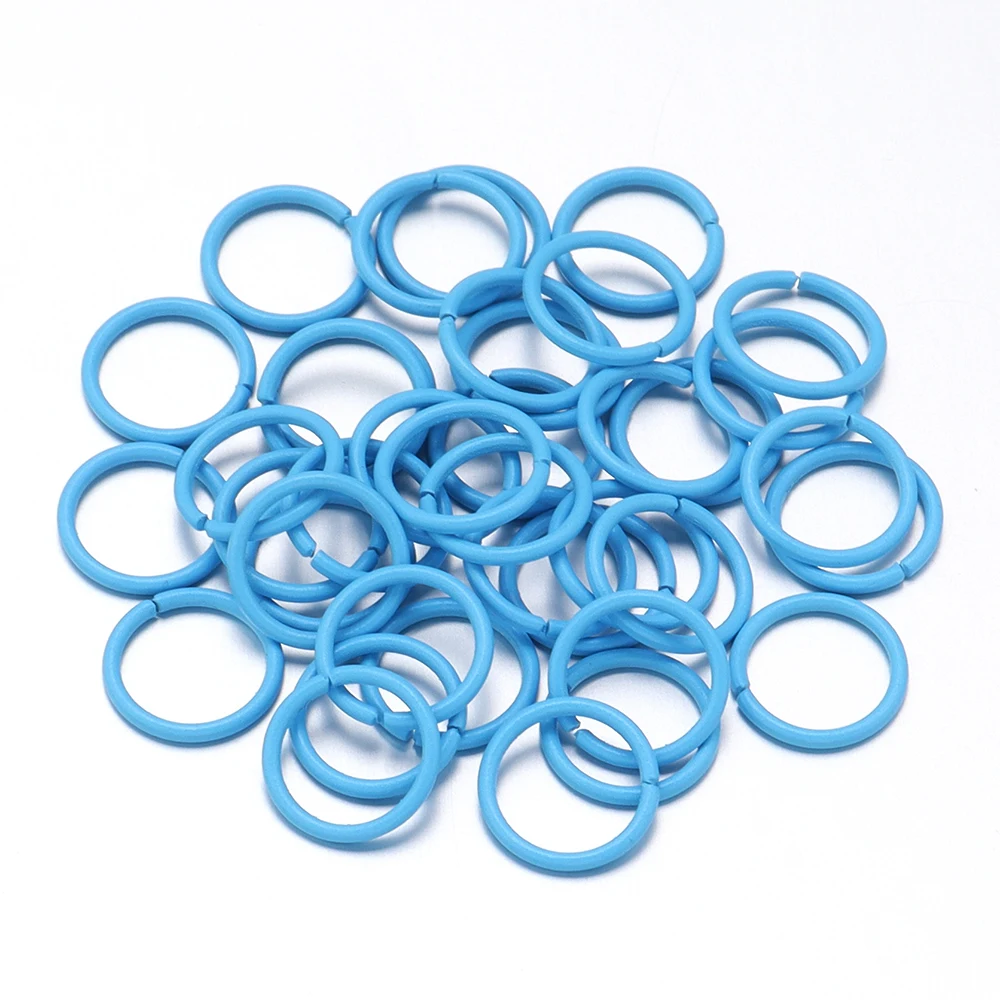 Colorful Metal Single Loop Rings for DIY Jewelry Making - 50pcs Assortment