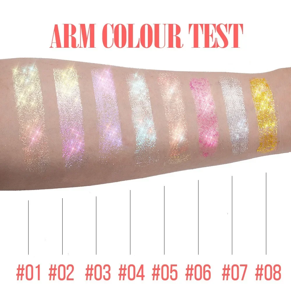 Diamond Highlighter Rolling Ball Glitter Gel Smooth Body Face Brighten Jelly Sparkling Shimmer Sequins Party Concert Makup Tool 5