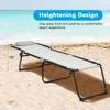 Tanning Chair,Extra High Lounge Chair with Removable Pillow,Detachable Side Pocket & Adjustable Backrest,Folding Chaise Lounger 3