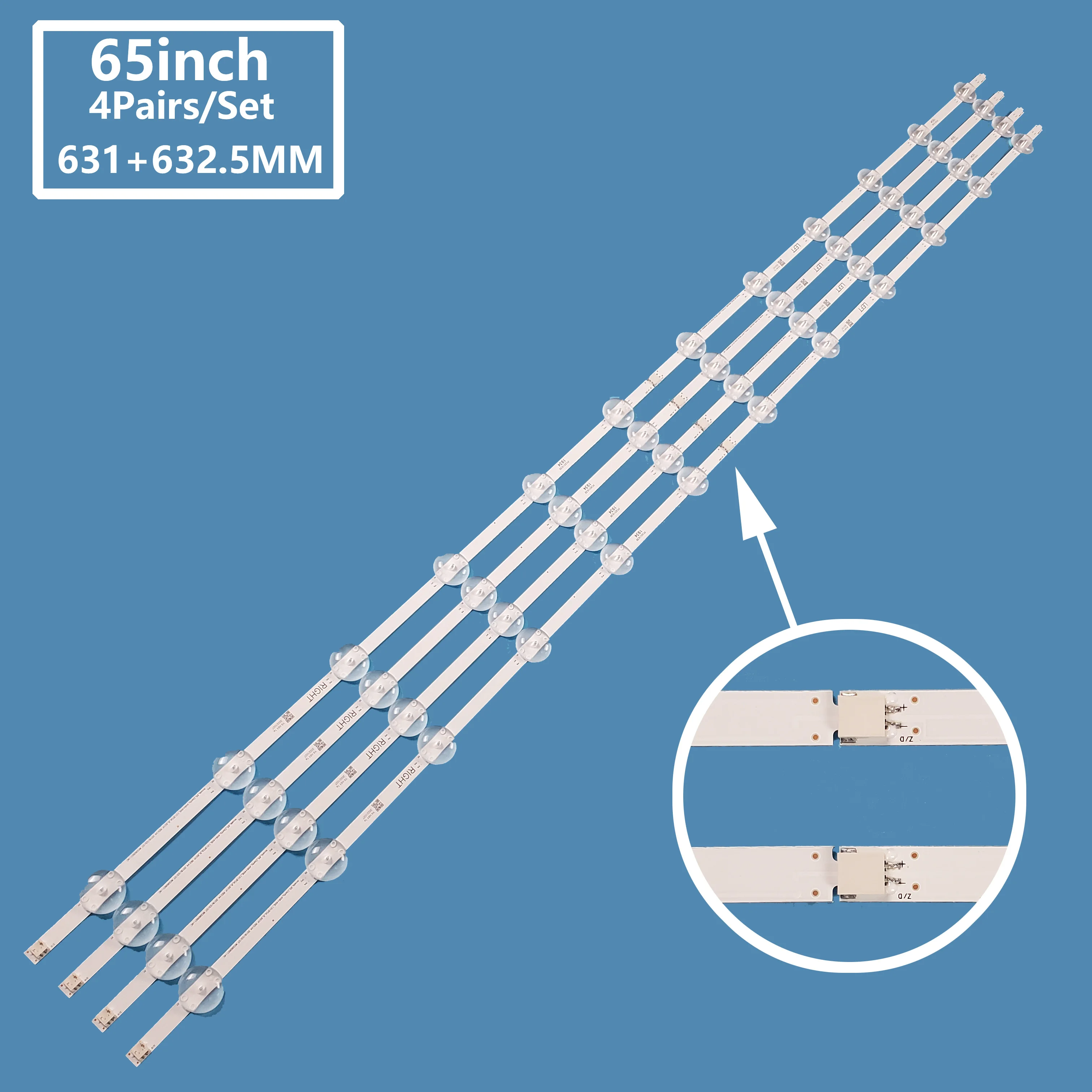 8Pcs/set LED TV Backlight Strip Arcelik_65_Clarity_4x6+4x6_1313FCA_L_6S1P REV.V4 R For LISTWA PC65163B WCM60601-AC 057T65A69C