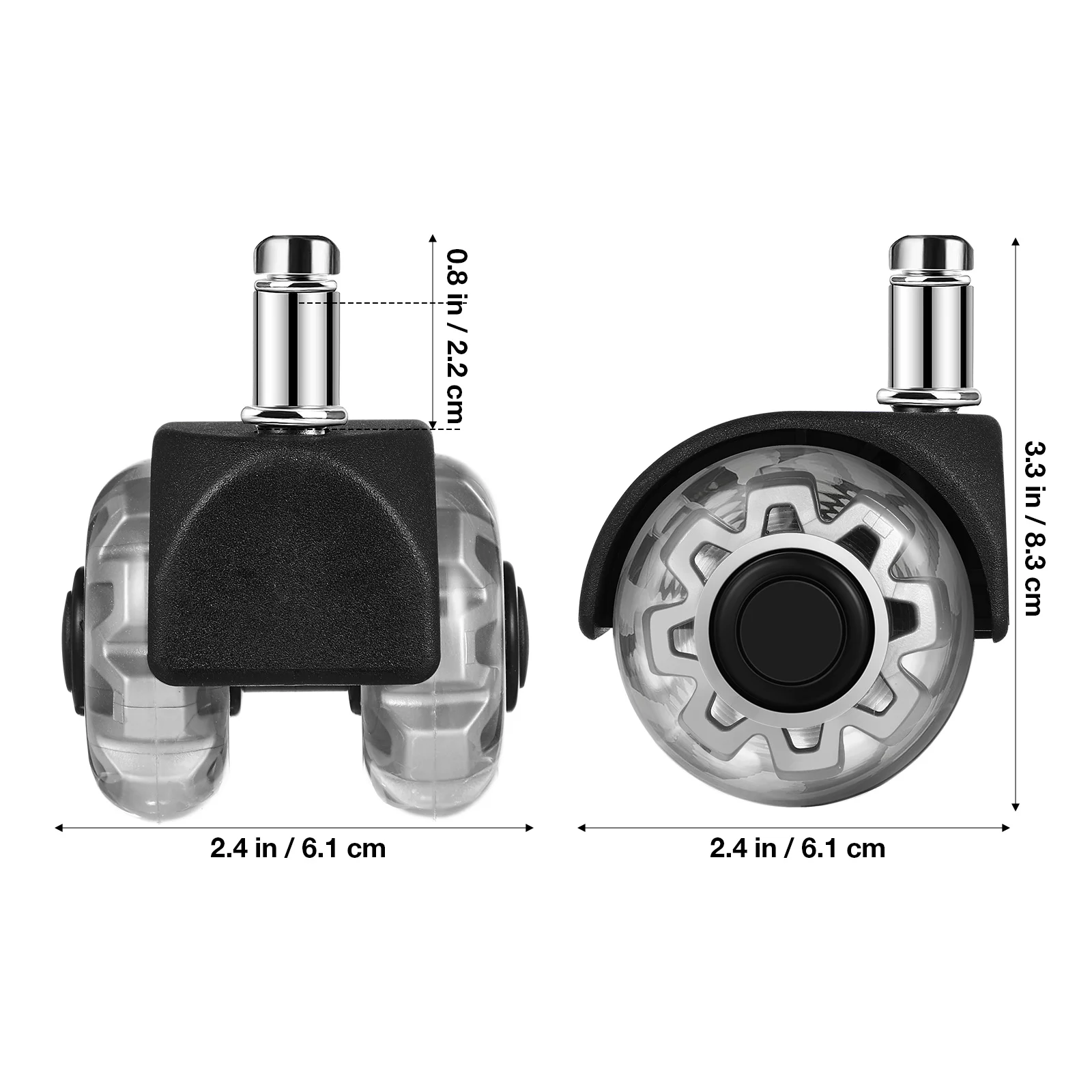 Universal Chair Casters Wheels Rotatable Safe Rollers Replacement Gaming Chair Office Chair Casters Furniture Hardware