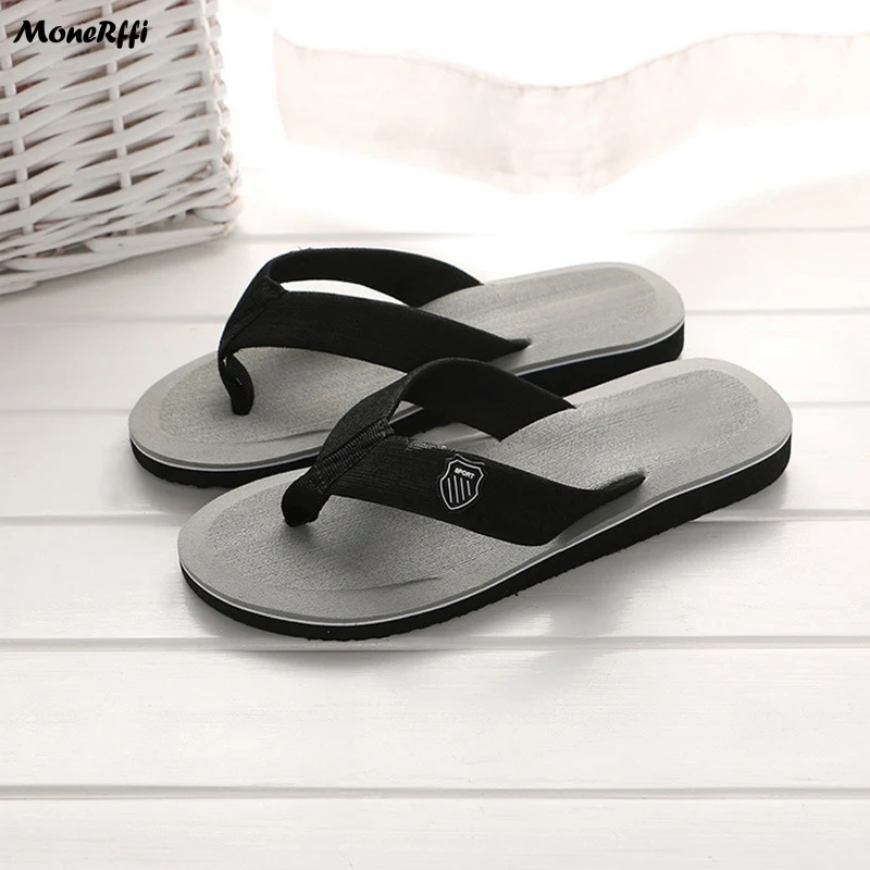 Flip Flops Casual Men Slippers Beach Sandals Summer Non-Slip Flat Slides Indoor House Shoes