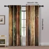 2pcs, Curtains&Window Treatment 2D print Colored wooden boards Versatile Polyester Fabric (without rod) Stuff Clearance Use for 5