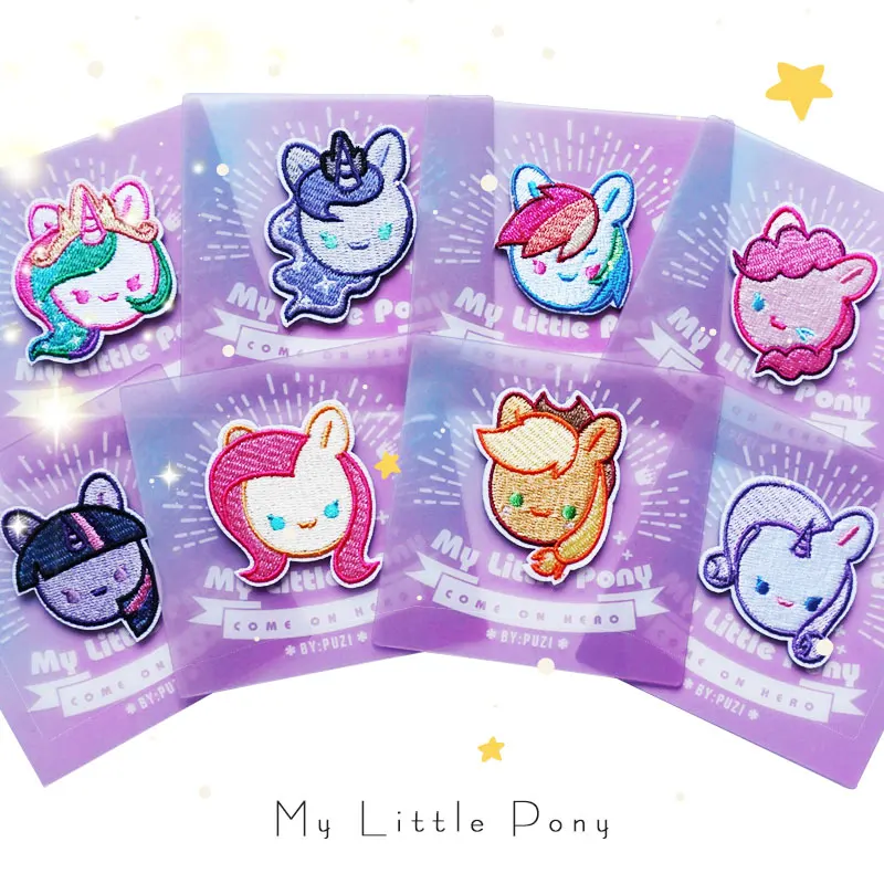 

Cuite Little Pony Embroidery Patch Cloth Sticker Rainbowdash Pinkie Twilight Sparkle Anime Accessories Toys for Girls Decoration