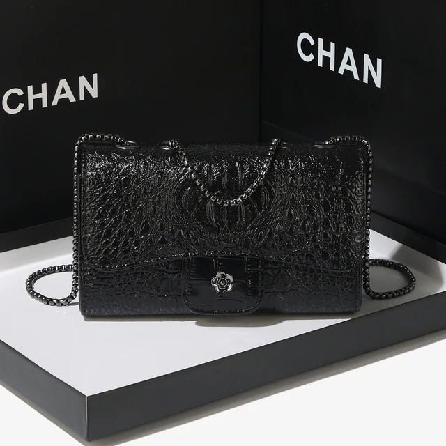 Simple Mini Crocodile Pattern Small Square Bag Summer New Style Trendy Versatile Chain 1