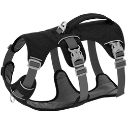 Reflective Nylon Dog Harness Vest with Handle - Durable & Adjustable - XS (Black)