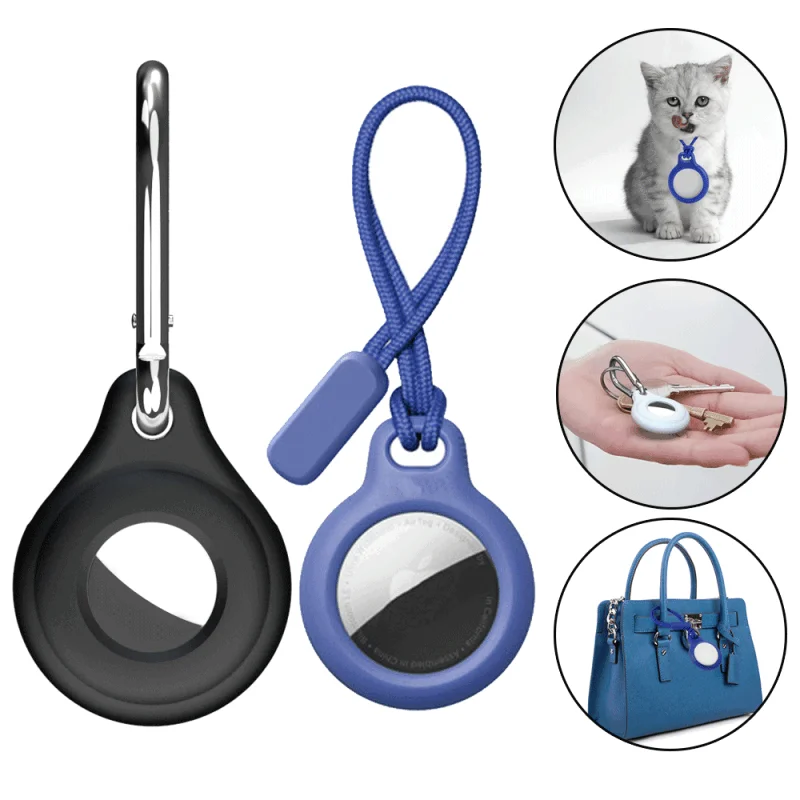 Anti Lost Tracker For Apple Airtags Cover Silicone Keychain Protection for Airtag Tracker Device Accessories