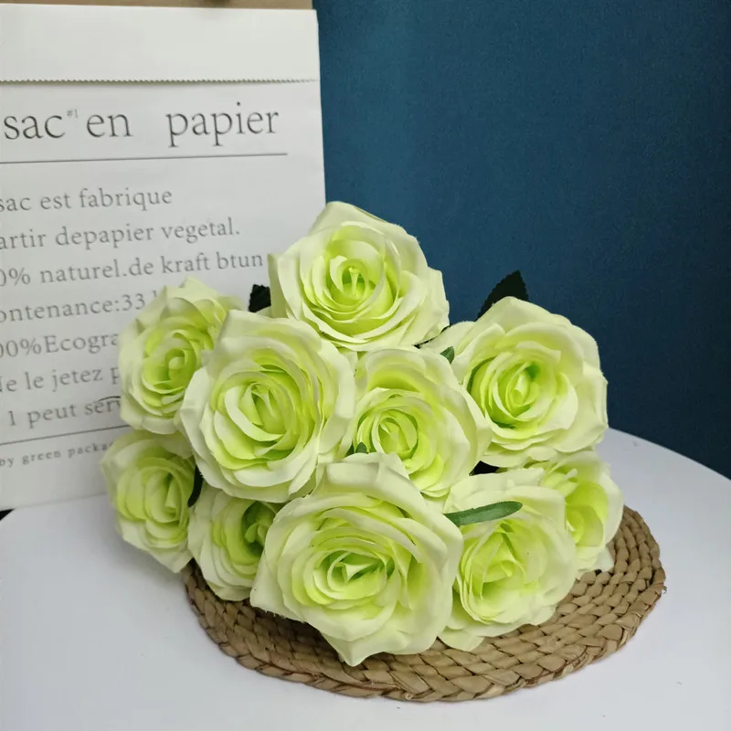 Exquisite Dutch Rose Bridal Bouquet - Elegant Artificial Floral Decoration for Weddings, Home Decor, and Photography Props