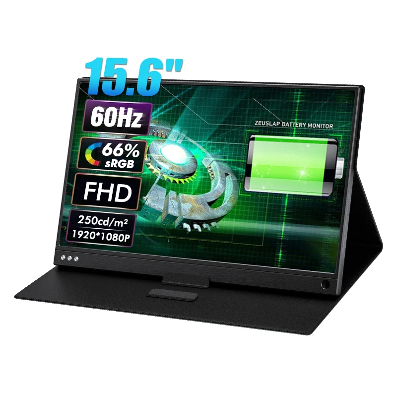 

Портативный игровой монитор KYLETROC, экран 15,6 дюйма, 60 Гц, FHD 1920*1080P IPS, со встроенной батареей для телефона, ноутбука, PS4