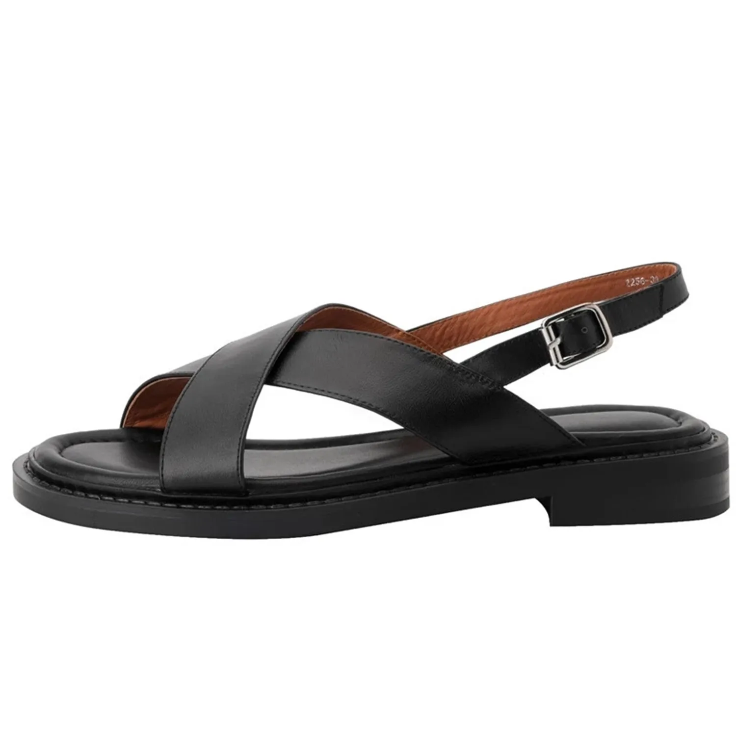 

Women Sandals Retro Gladiator Casual Pumps Genuine Leather Low Heels Office Ladies Shoes Woman Summer Fashion Concise