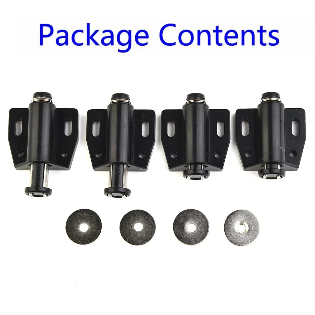 Practical Bathroom Kitchen Touch Latch Push To Open Accessories Cabinet Doors Cupboard 4pcs/set White/Black
