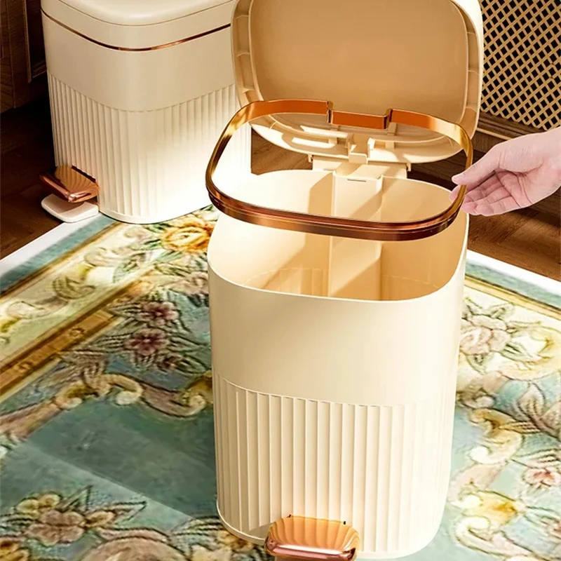 GarveeHome Poubelle Ronde Moderne De 30 L Avec Couvercle à Fermeture