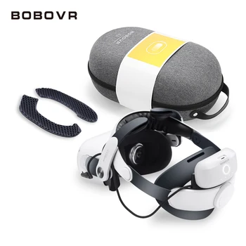 BOBOVR M2 프로 배터리 팩 스트랩 + C2 콤 패키지 에디션, 메타 퀘스트 2 용 실리콘 가스커 포함, 오큘러스 퀘스트 2 액세서리