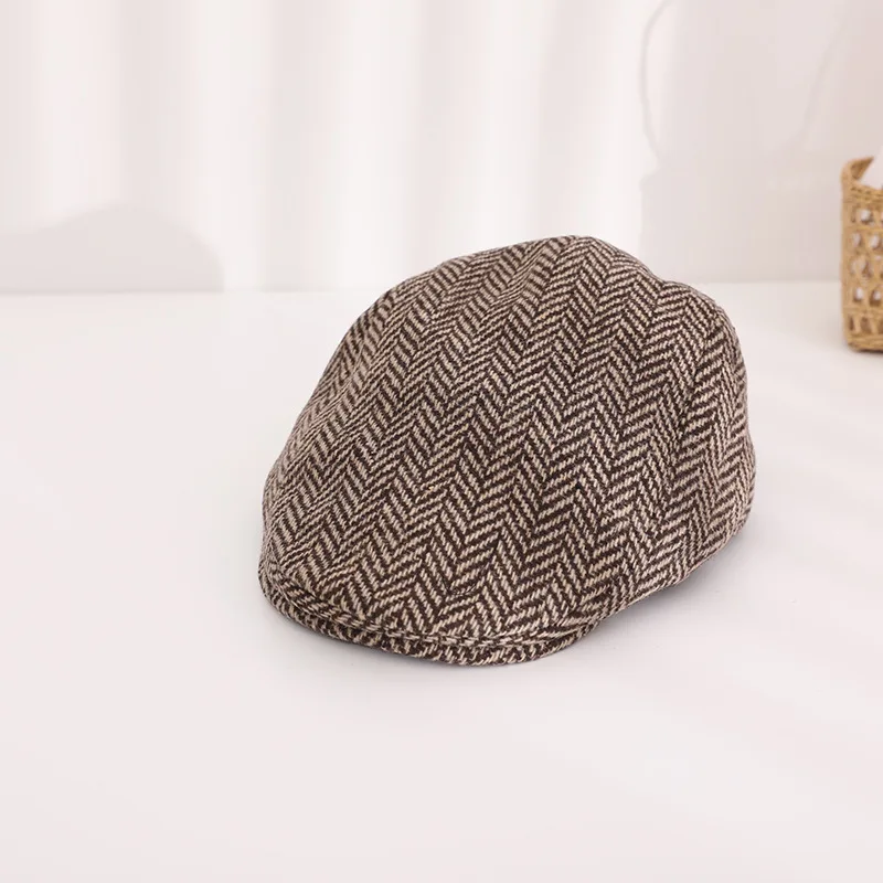 Heren Klassieke Britse Krantenjongenspet Imitatie Wol Baret Retro Voorwaartse Pet – koop de beste producten in de online winkel